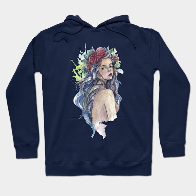 Woman Portrait Hoodie by Mako Design 